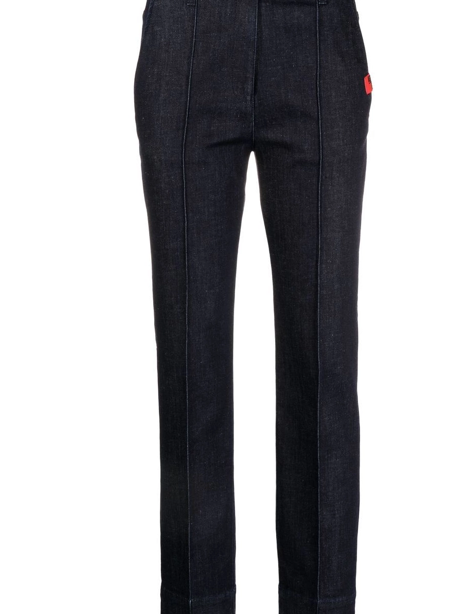 Affordable Moschino Love cropped Women logo-patch jeans 0501